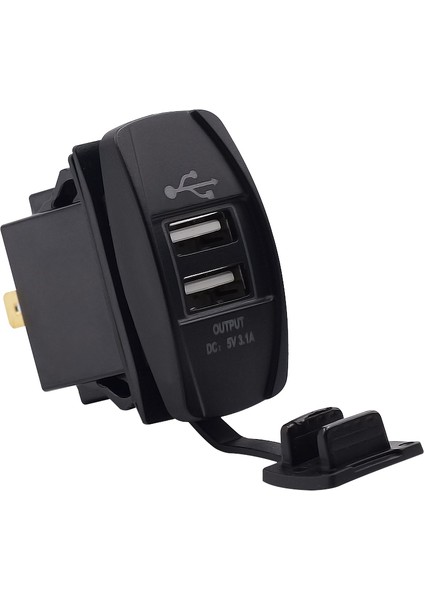 Araba Su Geçirmez Çift USB Şarj DC12-24V 3.1A, LED Gösterge Işık (Turuncu Işık) ile (Yurt Dışından) fırsatları