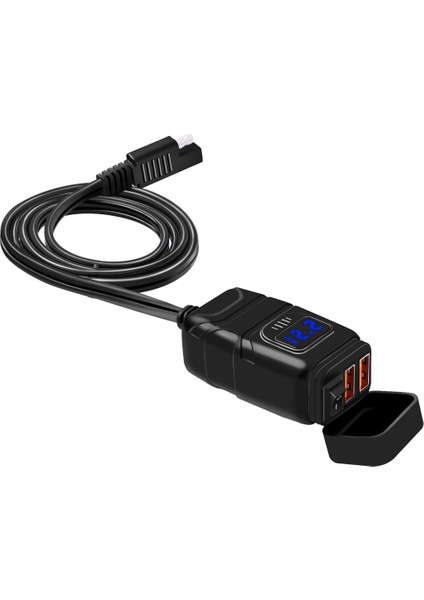 Evrensel Araba Süper Hızlı Çift Bağlantı Noktası USB Şarj Güç Çıkışı Adaptörü ile LED Dijital Voltmetre (Mavi Işık) (Yurt Dışından) fiyatları