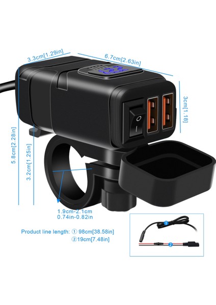 Evrensel Araba Süper Hızlı Çift Bağlantı Noktası USB Şarj Güç Çıkışı Adaptörü ile LED Dijital Voltmetre (Mavi Işık) (Yurt Dışından) fırsatları