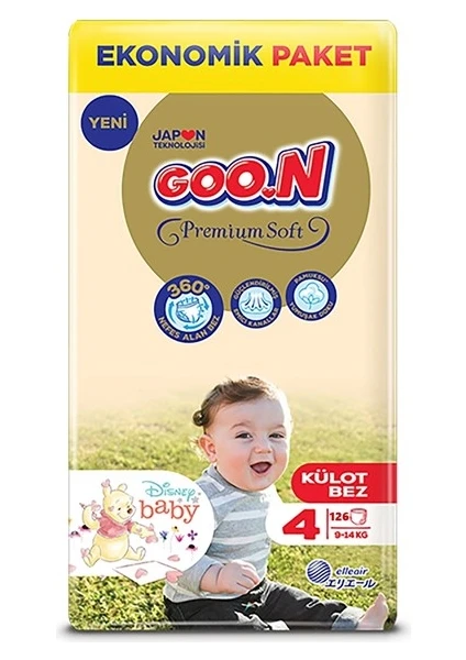 Premium Soft 4 Numara Külot Bez 9-14 kg 126 Adet