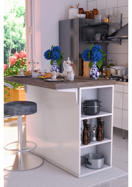 Lalin Mutfak Adası Dolaplı Çok Amaçlı Çekmeceli Kapaklı Mdf fiyatları