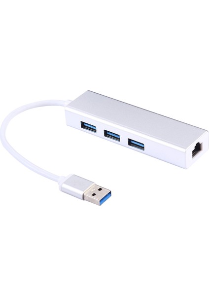 Alüminyum Kabuk 3 Usb3.0 Ports Hub Usb3.0 Gigabit Ethernet Adaptörü (Yurt Dışından)