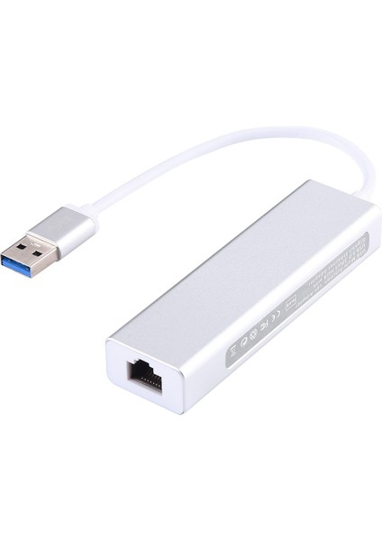 Alüminyum Kabuk 3 Usb3.0 Ports Hub Usb3.0 Gigabit Ethernet Adaptörü (Yurt Dışından)