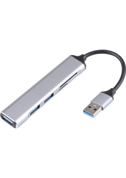 5 Arada 1 USB 3.0 - Sd / Tf Kart Yuvası 3 USB 3.0 Bağlantı Noktası Çok Fonksiyonlu Yerleştirme Istasyonu Hub (Gümüş) (Yurt Dışından)