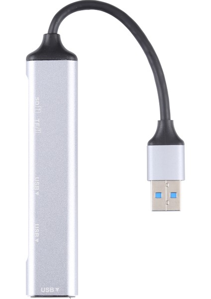 5 Arada 1 USB 3.0 - Sd / Tf Kart Yuvası 3 USB 3.0 Bağlantı Noktası Çok Fonksiyonlu Yerleştirme Istasyonu Hub (Gümüş) (Yurt Dışından)