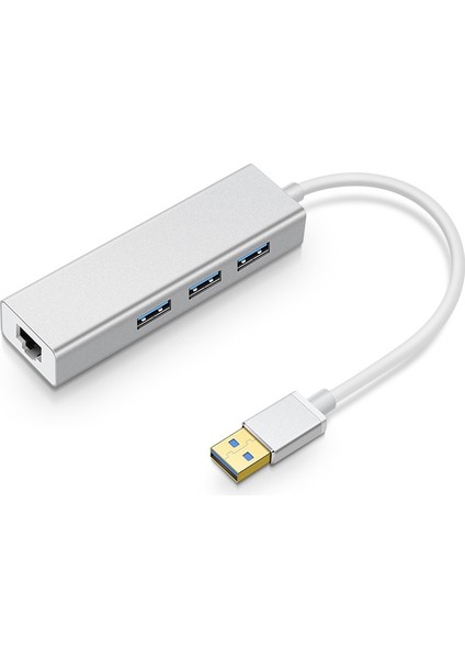 YH-U1009 3 x USB 3.0 RJ45-USB 3.0 Dizüstü Bilgisayarlar Için Harici Sürücü Içermeyen Göbek, Rastgele Renk Dağıtım (Yurt Dışından)