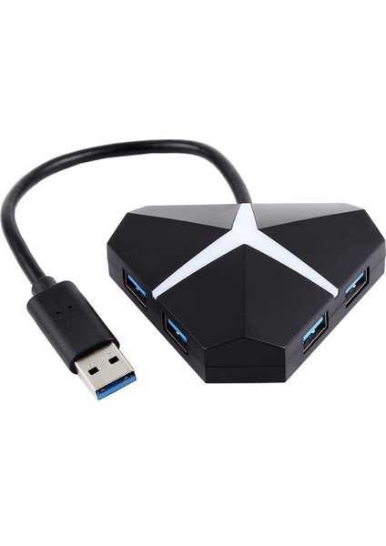 5gbps Süper Hızlı 4 Bağlantı Noktası USB 3.0 Hub Adaptörü, Kablo Uzunluğu: Yaklaşık 20 cm (Siyah) (Yurt Dışından)