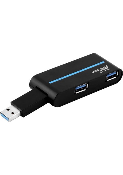 180 Derece Dönen USB 3.0 USB Hub Katlanır USB 4 Bağlantı Noktası Ayırıcı (Siyah) (Yurt Dışından)