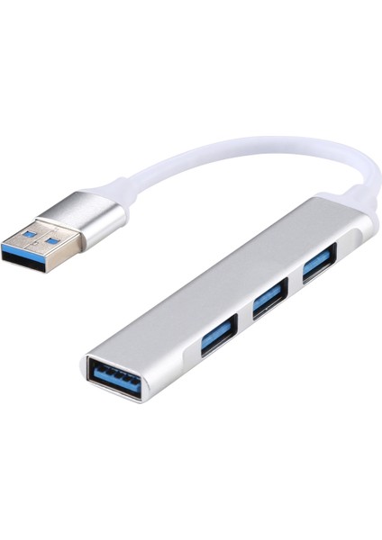 A-809 4 x USB 3.0-Usb 3.0 Alüminyum Alaşım Hub Adaptörü (Gümüş) (Yurt Dışından)