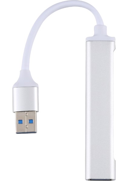 A-809 4 x USB 3.0-Usb 3.0 Alüminyum Alaşım Hub Adaptörü (Gümüş) (Yurt Dışından)