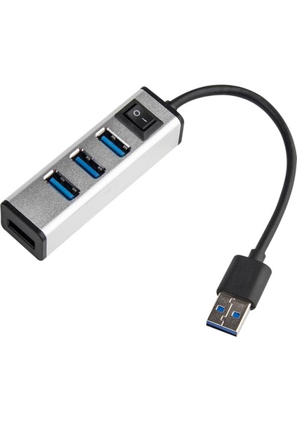 USB - 4 USB 3.0 Bağlantı Noktası Alüminyum Alaşımlı Göbek (Gümüş) (Yurt Dışından)