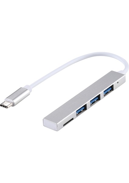 T-818 Tf 3 x USB 3.0-Usb-C / Typ-C Hub Adaptörü (Gümüş) (Yurt Dışından)