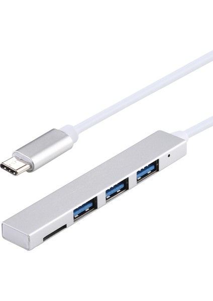 T-818 Tf 3 x USB 3.0-Usb-C / Typ-C Hub Adaptörü (Gümüş) (Yurt Dışından)