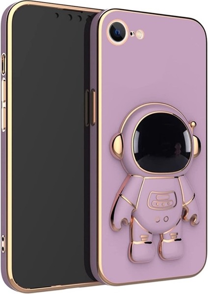 Iphone 8 Kılıf Astronot Standlı Silikon + Ekran Koruyucu