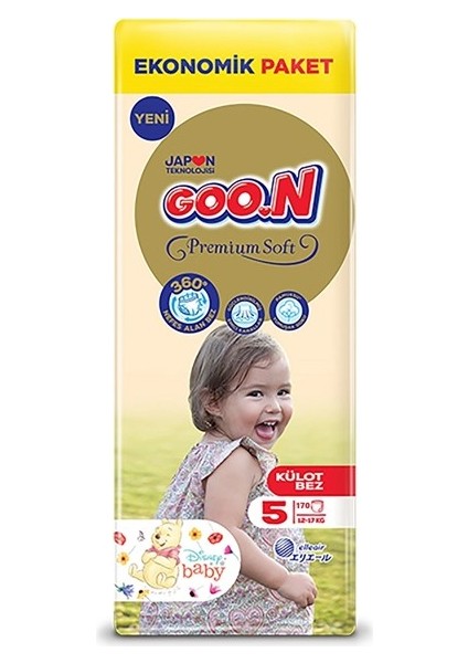 Premium Soft 5 Numara Külot Bez 12-17 kg 170 Adet