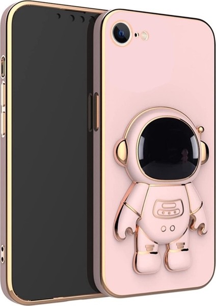 Iphone 7 Kılıf Astronot Standlı Silikon + Ekran Koruyucu