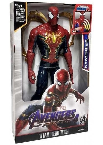 Ürün Sarayı Spiderman (Örümcek Adam) Avengers Sesli Işıklı Aksiyon Figür Oyuncak 30 cm