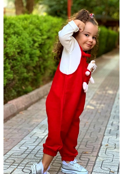 Unisex En Çizgi Fitilli Lacivert Teddy Oyuncaklı 2'li Salopet