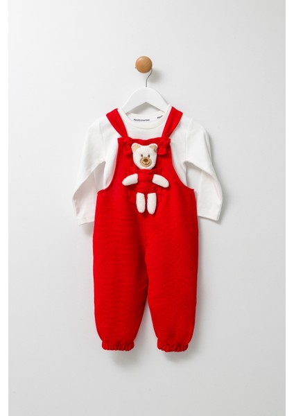 Unisex En Çizgi Fitilli Lacivert Teddy Oyuncaklı 2'li Salopet