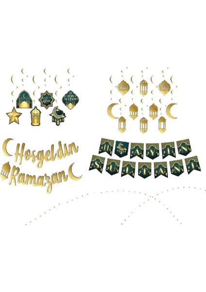18 Parça Ramazan Süsleri 10'lu Tavan Süs,6'lı Tavan Süsü,11 Ayın Sultanı