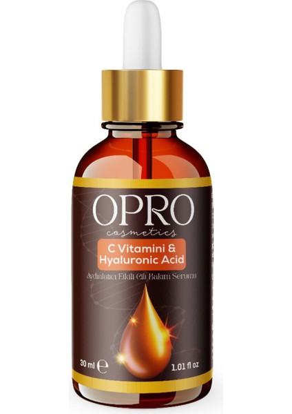 C Vitamini & Hyaluronik Asit Aydınlatıcı Etkili Cilt Bakım Serumu 30 ml - Multi Peptit, Niacinamide, D Panthenol (Provitamin B5)