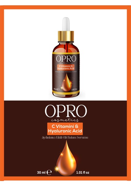 C Vitamini & Hyaluronik Asit Aydınlatıcı Etkili Cilt Bakım Serumu 30 ml - Multi Peptit, Niacinamide, D Panthenol (Provitamin B5) fiyatları