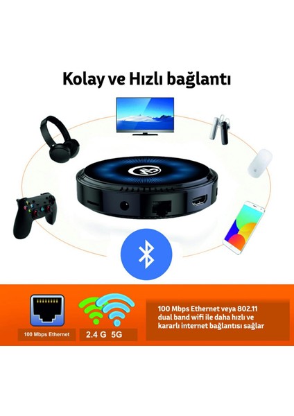 Npo Hk1 Rbox W2 4gb Ram 64GB Dahili Hafıza 4K Ultra HD Android TV Box