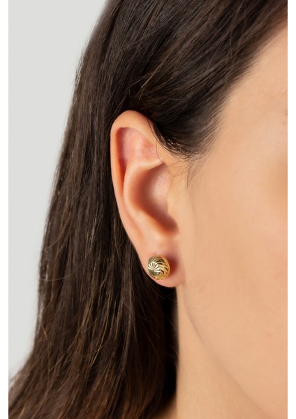 Kadın 925 Ayar Gümüş Top Küpe