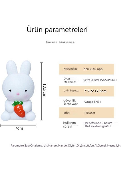 Bigsharp Çocuk Karikatür Tavşan Yaratıcı Sevimli Gece Lambası (Yurt Dışından)