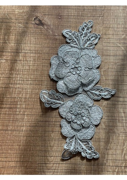 22X12 cm Nakış Işlemeli Çiçekli Aplike Arma Yama Dikiş Aksesuarı