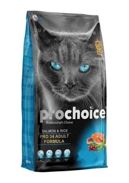 Pro 34 Somon ve Pirinçli Yetişkin Kedi Maması 15 kg