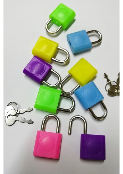 Asma Kilit Düz Küçük Karışık Renk 10 Adet