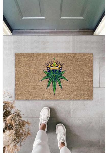 Modern Dijital Baskı - Marihuana Bitkisi- Kapı Önü Paspası