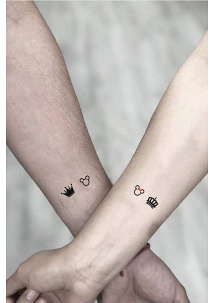 Minimal Sevgili Kombini Çift Geçici Dövme Tattoo