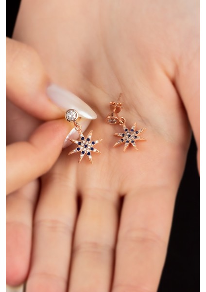 Kadın 925 Ayar Gümüş Sallantılı Nazar Küpe modelleri