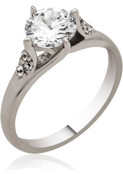 Gümüş Tek Taş Kadın Yüzük