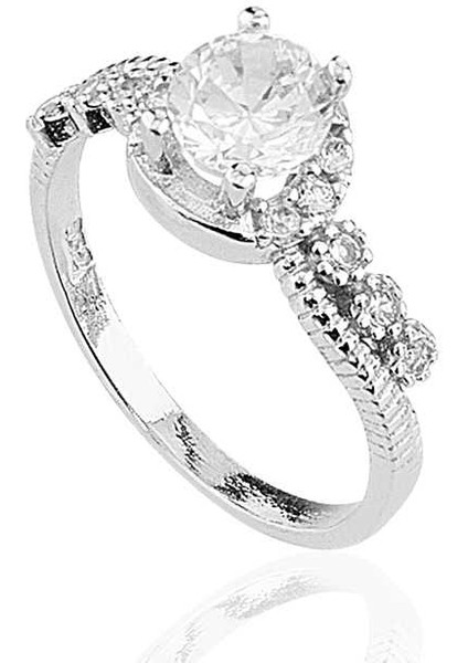 Gümüş Tek Taş Bayan Yüzük