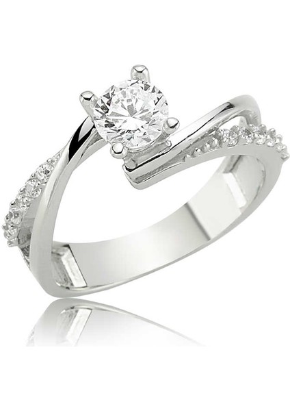 Gümüş Tek Taş Bayan Yüzük