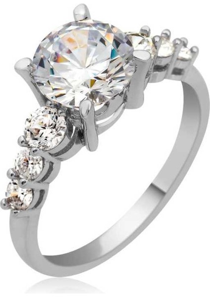 Gümüş Tek Taş Bayan Yüzük