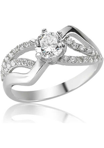 Gümüş Tek Taş Bayan Yüzük