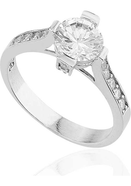 Gümüş Tek Taş Bayan Yüzük