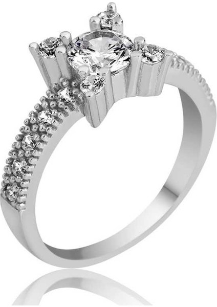 Gümüş Tek Taş Bayan Yüzük