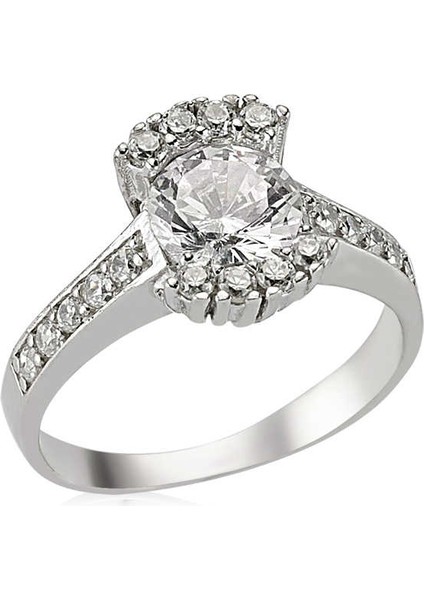 Gümüş Tek Taş Bayan Yüzük