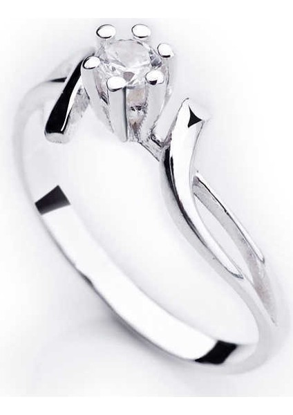 Gümüş Tek Taş Bayan Yüzük