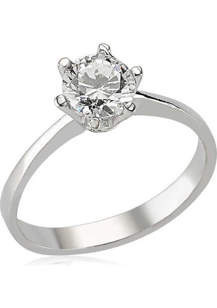 Gümüş Tek Taş Bayan Yüzük