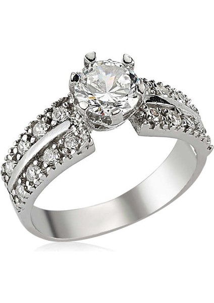 Gümüş Tek Taş Bayan Yüzük