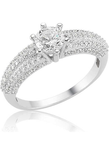 Gümüş Tek Taş Bayan Yüzük