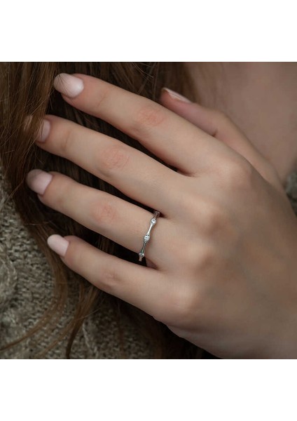 Gümüş Beştaşlı Mekik Bayan Yüzük fiyatları