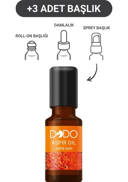 %100 Saf Aspir Yağı 15 ml (3 Başlıklı Özel Kutu)