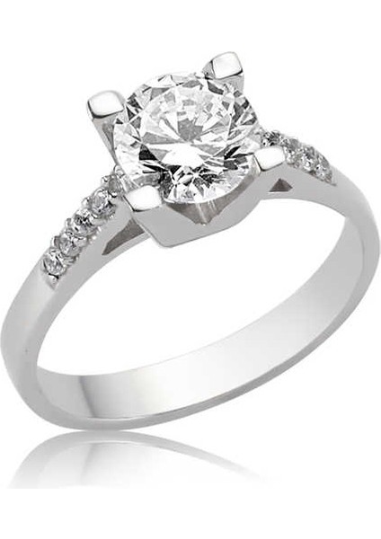 Gümüş Tek Taş Bayan Yüzük